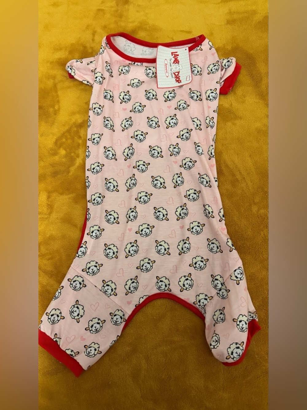 Pink Heart Lamb Chop One-Piece for Pet - Pajamas
